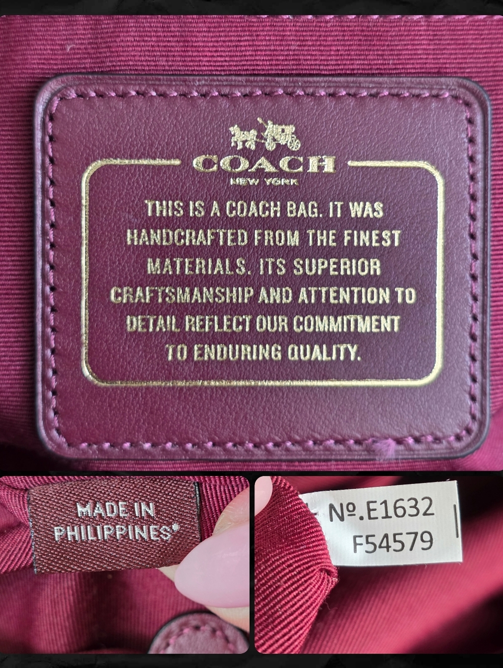 Coach F54579 Ava Tote Shoulder Oxblood Burgundy Suede Leather Bag - Picture 14 of 16